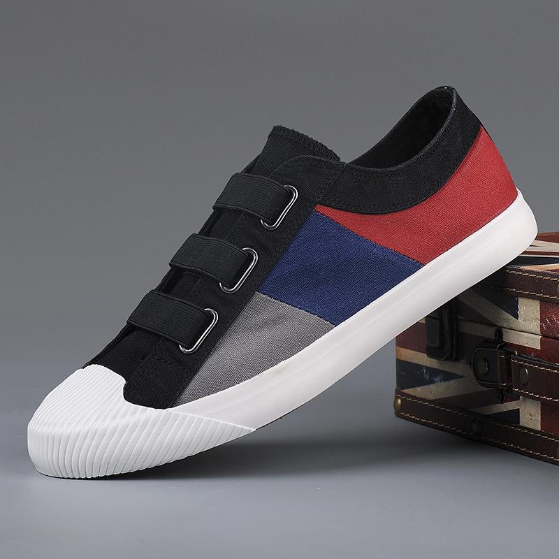 Men's 2026 Spring Canvas Slip-On Shoes: Solid Color, Breathable, Casual Low-Top Flats