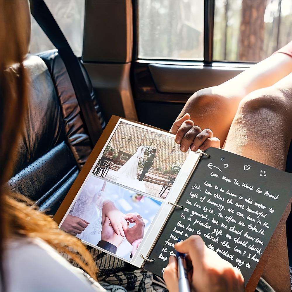 1 Stück Vintage Herzgeprägt Kunstleder Scrapbook Fotoalbum DIY Erinnerungsbuch mit 30 Seiten, für Hochzeit, Jahrestag, Geburtstag