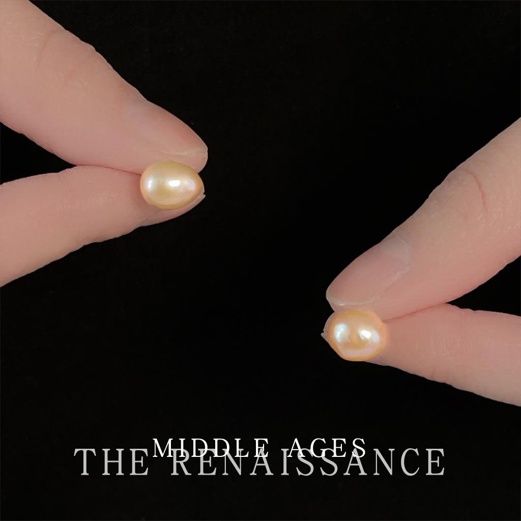 Real Freshwater Pearl~ Baroque Color Pearl Stud Earrings French Irregular Earrings for Women