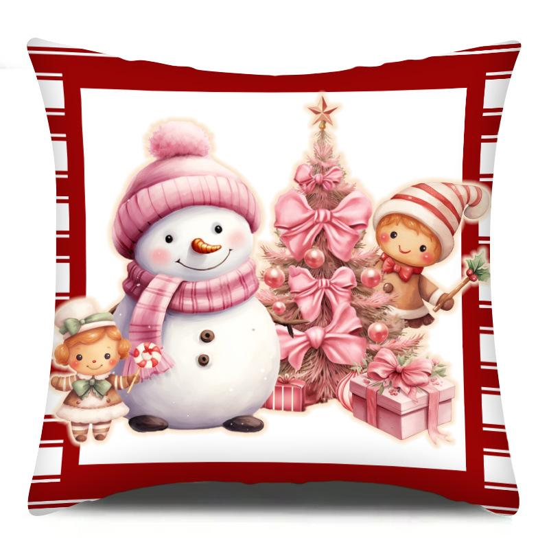 New Christmas Short Fluffy Home Pillow Case European Simple Living Room Pillow Sofa Cushion Cover