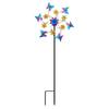 Garden Wind Wheel Stake Metal Yard Display Flower Garden Spinner Stake with Iron Frame for Lawn, Entry Side, and Home Garden Placement