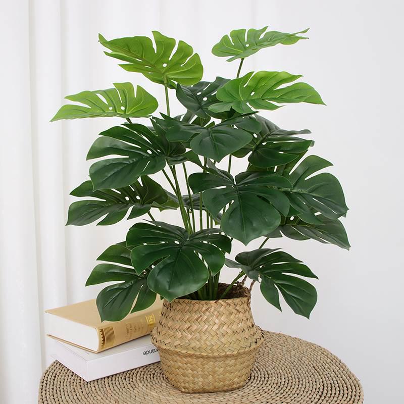 Artificial Bionic Green Plants: Floor-Standing Turtle Back Leaves Ornament for Living Room and Bedroom Decor