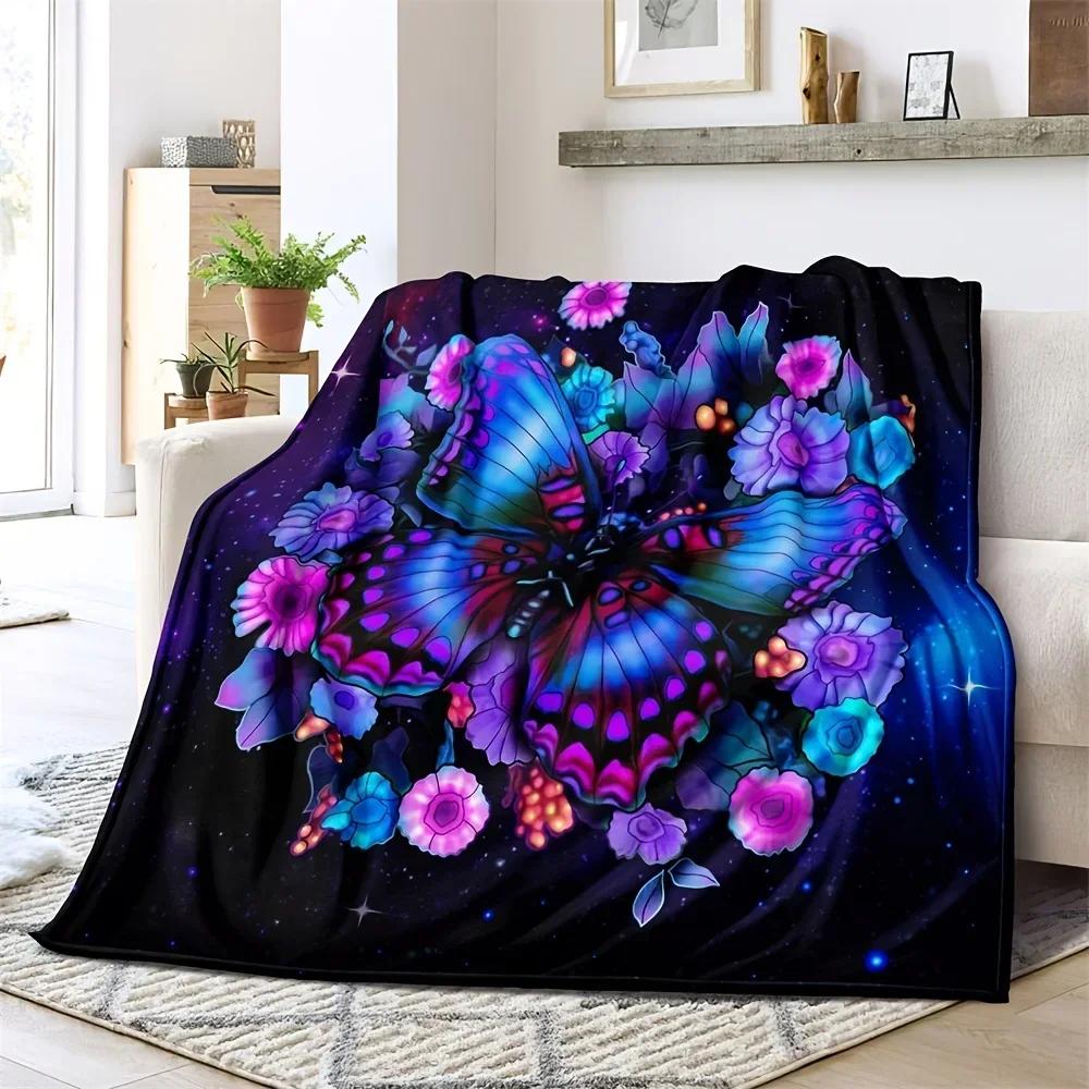 Microfiber Butterfly Blanket Super Soft Throw Blankets For Bed Bedspread Sofa Decorative Camping Picnic Winter Warm Blanket