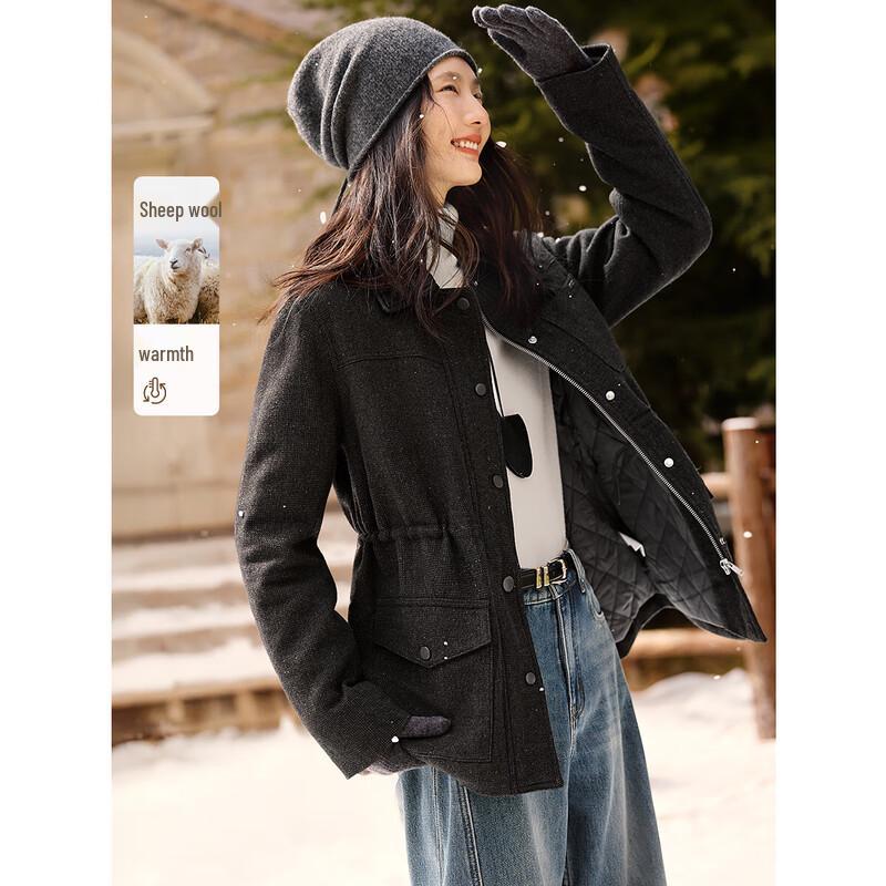 XWI Women s Winter Wool Blend Lapel Coat L