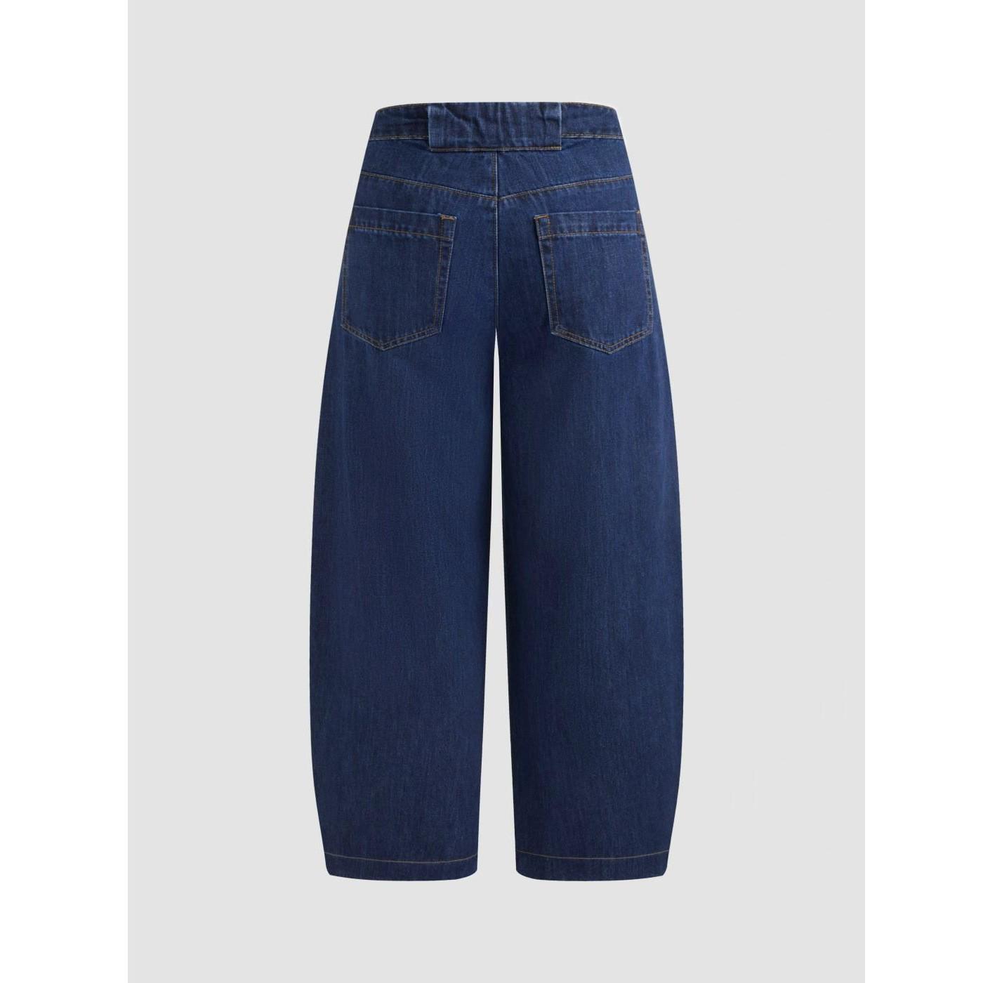 2026 Plus Size Stretchable Women s Washable Denim Jeans - Loose, Simple, Fashionable 3XL синий