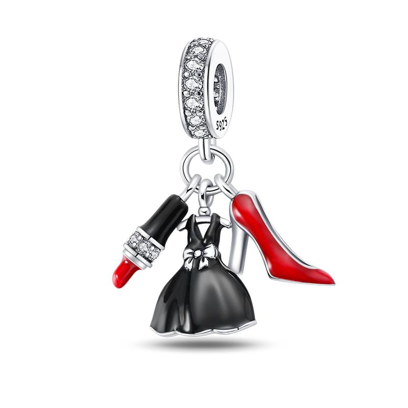 Neues Kupfer Bunte Schmetterling Rosa Parfümflasche Lippenstift Anhänger Perlen Anhänger Geeignet Kompatibel Mit Pandora Armbändern Exquisit Zum Selbermachen