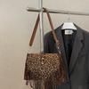 Yogodlns Lässige Koreanische Stil Quaste Umhängetasche Einfarbige PU-Leder Wildleder Handtasche Ethnischer Stil Bohème Stil Achseltaschen Reisen