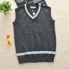 Cy Cosplay Costume Magic School Hufflepuff Ravenclaw Slytherin Wizard V Neck Sweater Uniform Stripe Cotton Sleeveless Knitte
