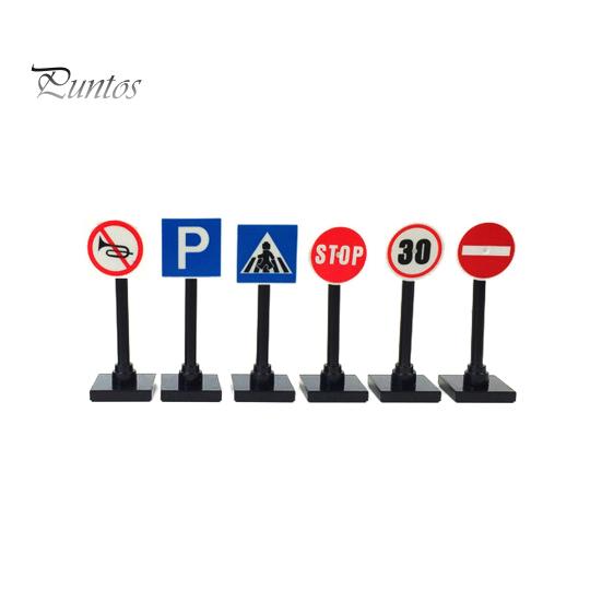 

6 шт. дорожные игрушки украшения кукольный домик дорожные знаки набор мини-указатель барьер для украшения кукольного домика 6pcs