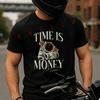 Summer Motorcycle Casual Sports Loose Cotton T-shirt Time Is Money Cash Business Millionaire Cr