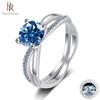 S925 Sterling Silver Luxury Jewelry 1 Carat D Color Moissanite Diamond Ring For Wedding Four Claw Cross Hollow Rings