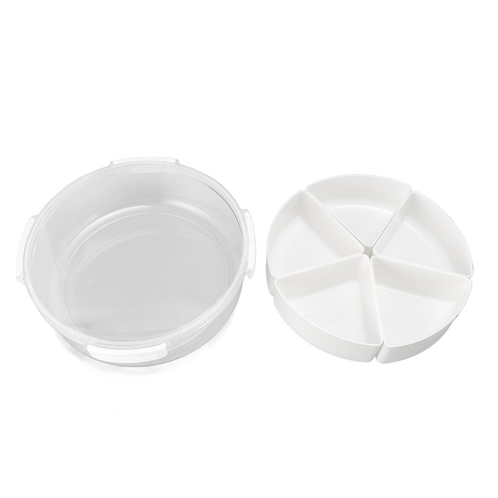 Sensory Bin with Lid Removable Storage Inserts 5 Grids Multifunctional White Sensory Bins for