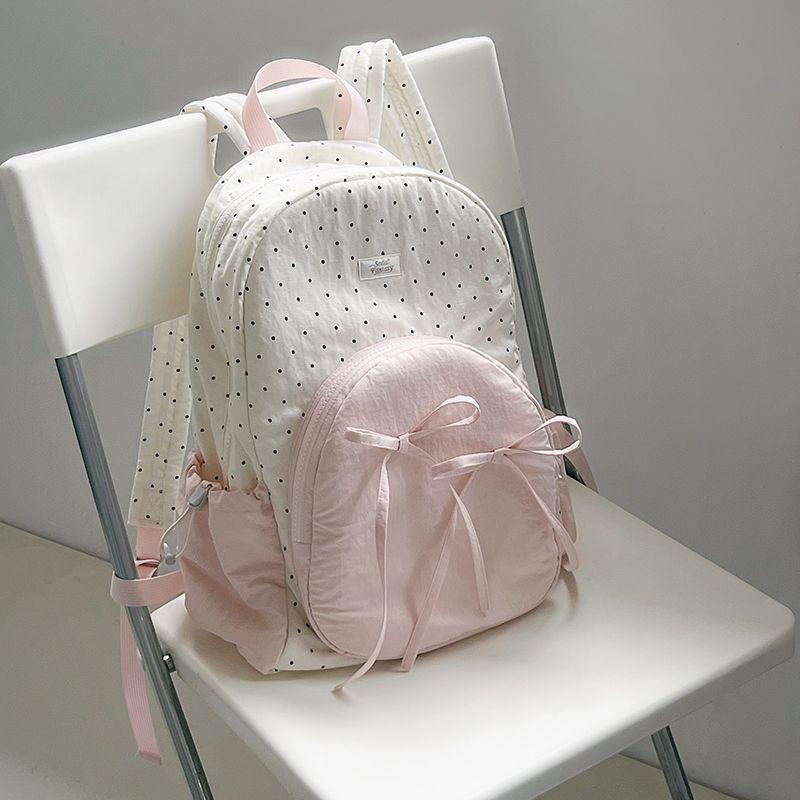 

Sodafantasy Summer Polka Dot Sliced Toast Backpack Women 2025 New Large Capacity Travel Lightweight Bag (Do not shoot in advance)