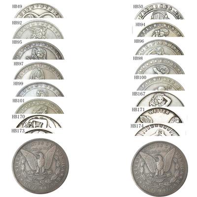 Collezione di Monete d'Argento Antiche: 16 Varietà di Bellissimi Dollari d'Argento Commemorativi