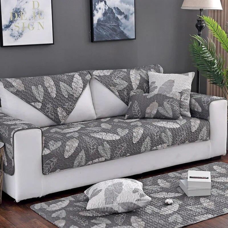 

Универсальная диванная подушка Four Seasons из хлопчатобумажной ткани с принтом листьев 70x70cm