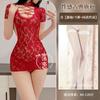 Sexy Lingerie Sexy Cheongsam Uniform Seduction Lace Mesh Perspective Backless Deep V Tight Straps