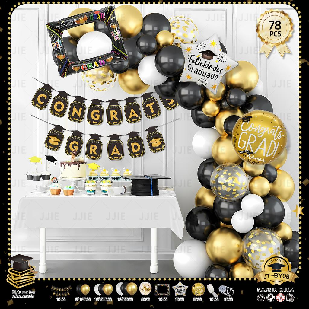Graduation Party Decoration Balloon Graduation Season Decoration Doctor Hat Cartoon Aluminum Film Balloon Graduation Celebration Set