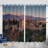 3D Iconic Building Sunset Landscape Sunshade Curtains Luxury Living Room Home Curtain Bedroom Decor Thin Curtains 2 Panel