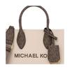 Michael Kors Mirella Logo Gold Hardware Calf Leather Tote Bag Shopping Bag Shoulder Handbag Small Women's Light Cream