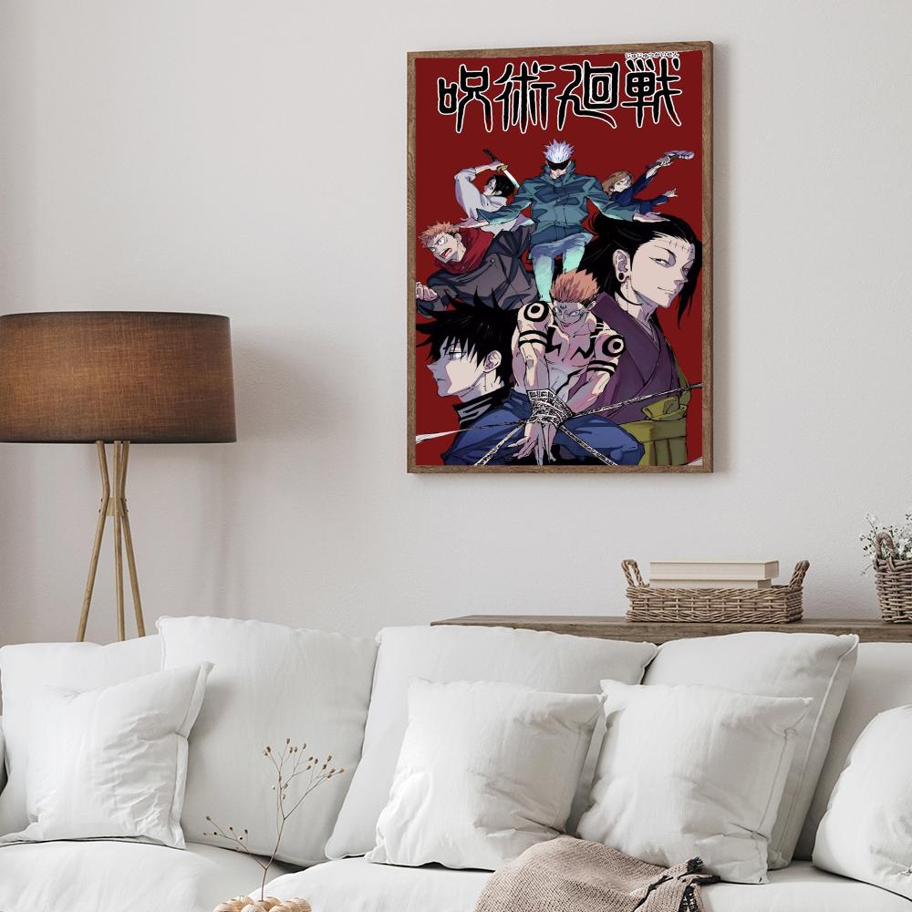 Amine Jujutsu Kaisen DIY Sticky Poster Fancy Wall Sticker for Living Room Bar Decoration Wall Decor