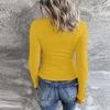 Women's And Winter Slim Bottom T-shirt Fashion Casual Color U Neck Pullover Long Sleeve Top