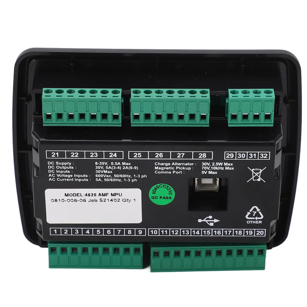 Generator Controller LCD Display 3 Phase Diesel Auto Mains Failure Control Self Starting Module 600VAC
