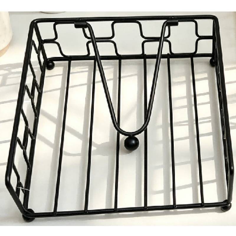 Iron Napkin Holder With Electroplated Finish For Hotel And Cafe Table Decor