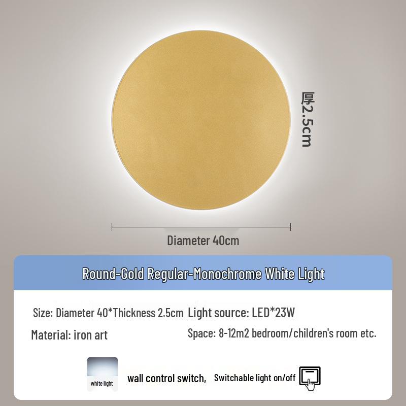 Modern Minimalist Round Wall Lamp for Bedroom and Living Room Decor