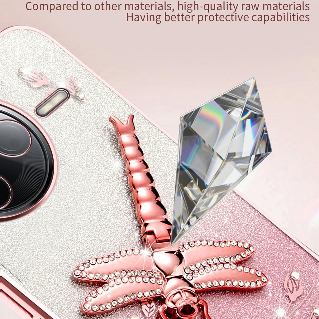KADEM For Xiaomi Poco F7 Pro 5G/Redmi K80 5G Case Dragonfly Kickstand TPU Flowers Glitter Phone Cover