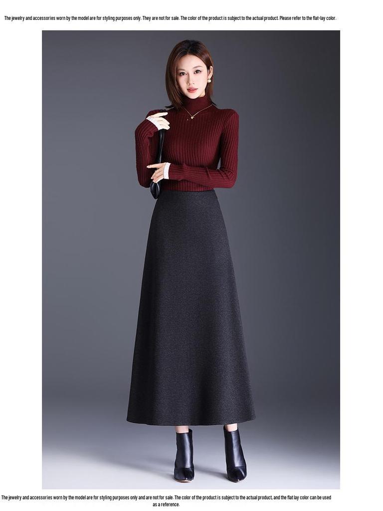 Elegant High-Waisted Fishtail A-Line Midi Skirt - Winter 2025 Slimming Style