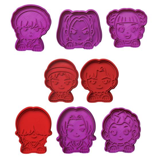 3D Printed Cookie Cutter & Stamp Set PLA Baking Mold for Themed Cookies Fondant Chocolate Easy-Release Party Dessert Molds