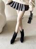 Autumn and winter new pointed thick heel high heel temperament thin French fashion sexy beautiful short boots