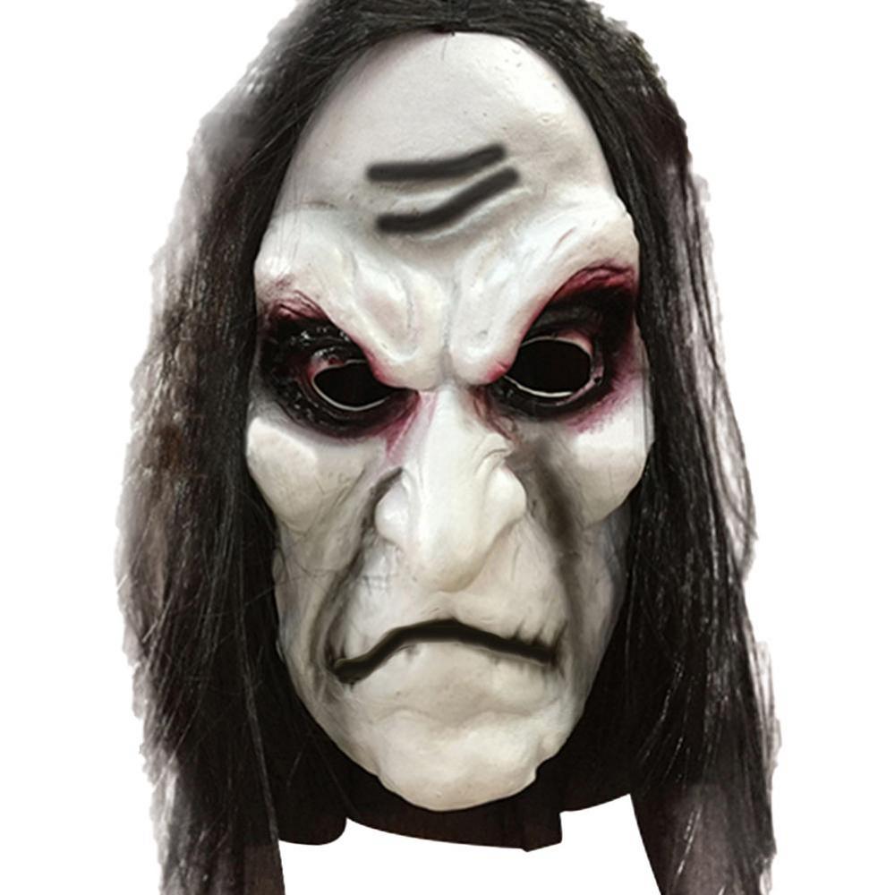 Halloween Zombie Mask Props Grudge Ghost Hedging Zombie Mask Realistic Masquerade Headgear Long Hair Ghost Scary Horror Party