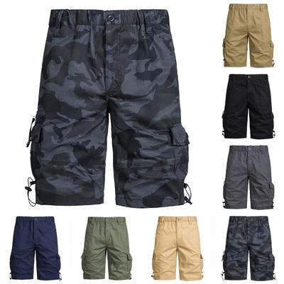 Herren-Sommer-Cargo-Shorts mit mehreren Taschen, lässige Mode, einfarbig, lockere Cargo-Shorts
