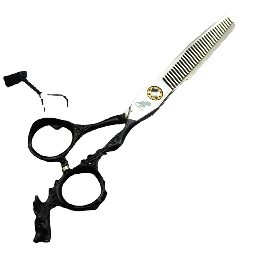 6.0 Inch Black Handle Sword Type, Tail Dragon Handle Hair Scissors, Hair Scissors, Flat Scissors, Tooth Scissors, Thin Scissors