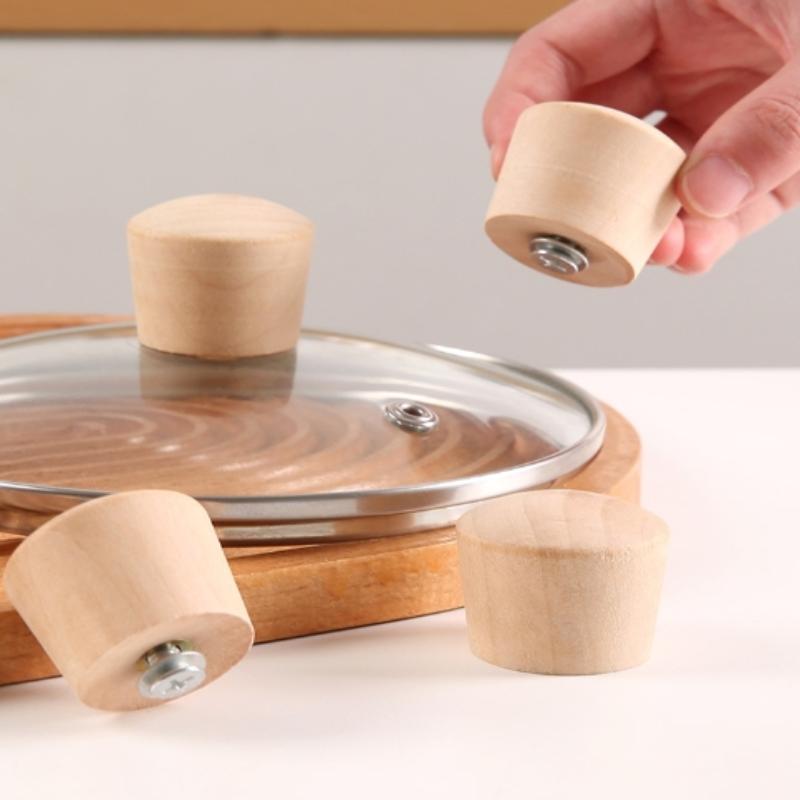 

Ручка крышки кастрюли Универсальная ручка для удержания крышки кастрюли Деревянная сменная крышка-ручка Детали кухонной утвари Кухонный аксессуар 1PCS