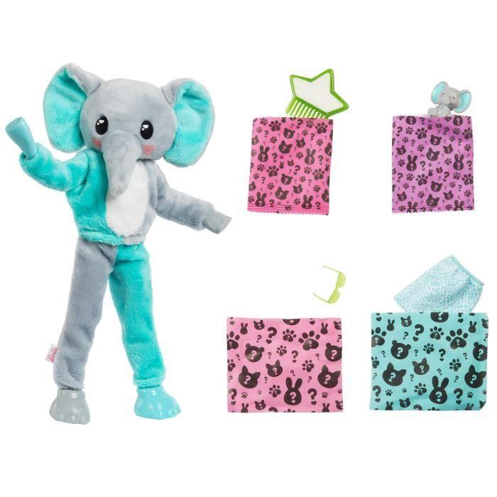 Barbie - barbie cutie reveal elephant - poupée - 3 ans et +
