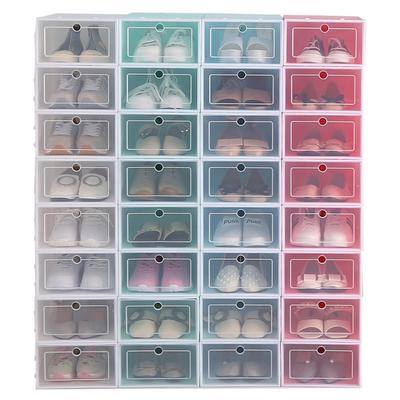 4Pc Πολυλειτουργικό Unisex Διαφανές Κουτί αποθήκευσης παπουτσιών με κάλυμμα