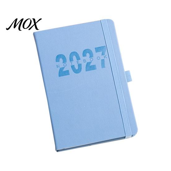 Elastic Strap Memo Book 2027 A5 Daily Planner, Vertical Grain Hardcover 320 Page Professional Planning Schedule Notebook, English Calendar Organizer