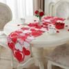 Hollow-Out Hearts Dining Tables Mat Reusable Red Love Heart Pattern Table Runners Multi-Purpose for Romantic Events Engagements