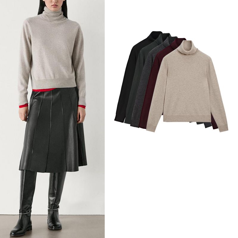 MD Fall and Winter New Women's Clothing Fashion Wind All-Match Commute Turtleneck Long Sleeve Bottoming Sweater Knitwear 5721620