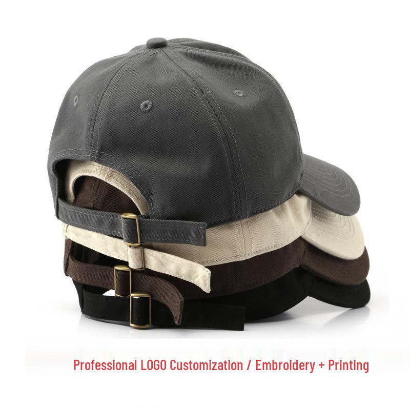 Custom Embroidered Light Color Baseball Cap with Duckbill and Deep Crown for Large Head Sizes
