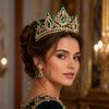 Crystal Bridal Crown Tiara Metal Base Tall Crystal Crown Vintage Queen Crown