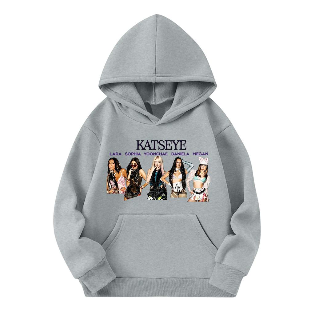 Girls' Long Sleeve Hoodie with Graphic Print and Pockets Casual Pullover Sweatshirt