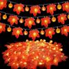 1pc Halloween 3D Pumpkin & Maple Leaves String Lights Decorative Lamp for Home Thanksgiving Harvest Autumn Indoor Festival Decor