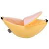 Hanging Pet Bed Velveteen Banana Shaped Pet Nest House for Hamster Hammock(Yellow)