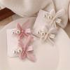 Two Elegant Bow Hair Clips, Adorned with Lace and Pearls, Suitable for All Seasons and Perfect for Girls' Weddings, Parties, Dan