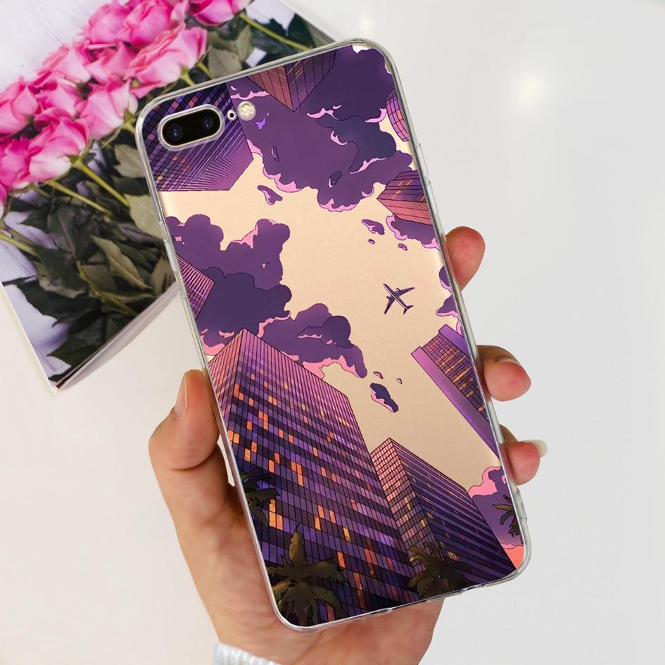 Case For Apple iPhone 7 8 Plus Cover Cute Butterfly Flower Silicone Soft Funda Protector Coque For iPhone 7 8 7plus 8plus Bumper
