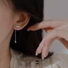 Tassel Butterfly Stud Earrings Women's Light Luxury Simple Flash Diamond Earrings Rear Hanging Type
