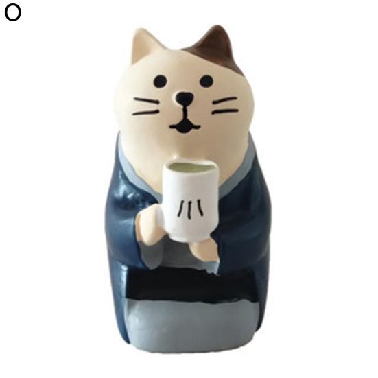 Mini Cat Model Spring Outing Version Birthday Gift Adorable Miniature Zakka Cat Figurine for Collection